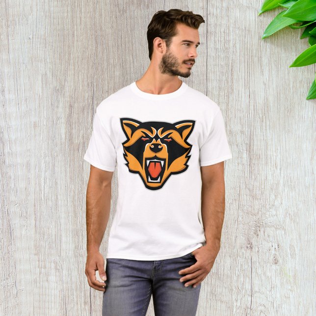 Fierce Raccoon Mascot Bold Wild Animal Graphic  T-Shirt (Creator Uploaded)