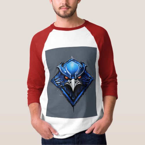 Fierce Raven Futuristic Shield T_Shirt