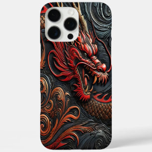 Fierce Red Dragon Relief Art iPhone 16 Pro Max Case