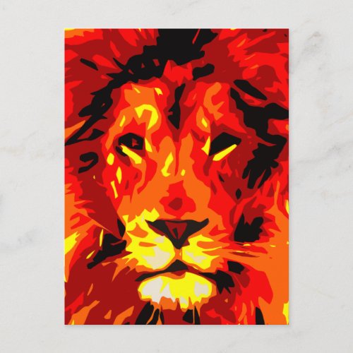 Fierce Red Lion Postcard