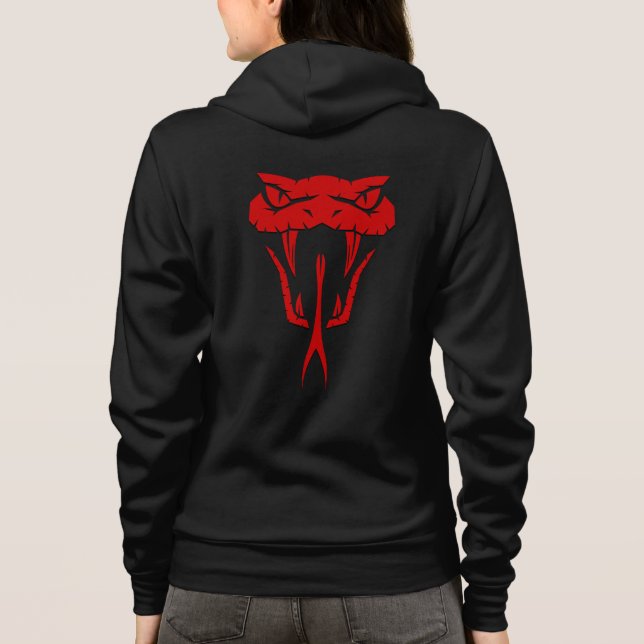 Fierce Red Serpent Face Unisex Hoodie (Back)