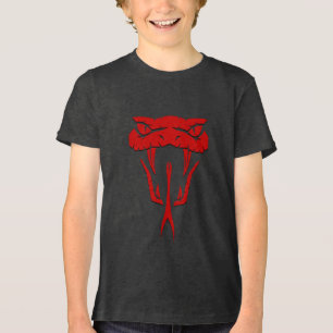 Fierce Red Snake Face Bella+Canvas Youth Tri-Blend Shirt
