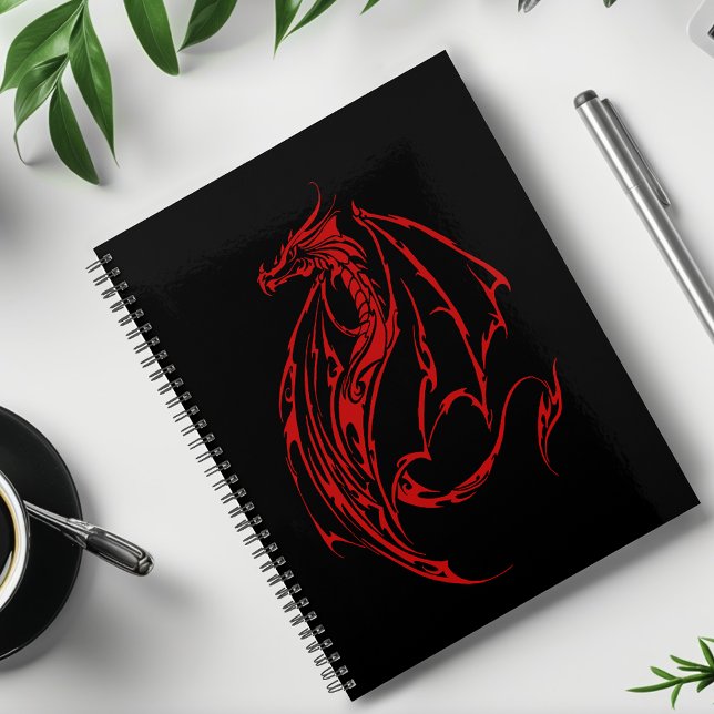 Fierce Red Tribal Dragon Silhouette Fantasy Planner (Creator Uploaded)