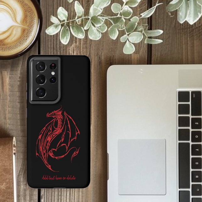 Fierce Red Tribal Dragon Silhouette Fantasy Samsung Galaxy Case (Creator Uploaded)