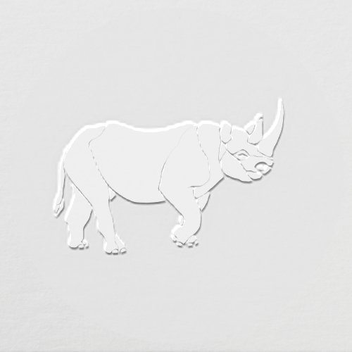 Fierce Rhinoceros Silhouette Image Only No Text Embosser