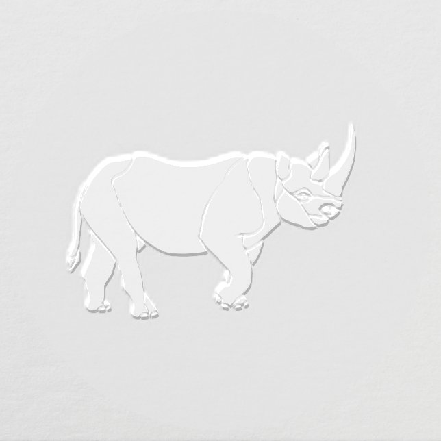 Fierce Rhinoceros Silhouette Image Only No Text Embosser (Design)