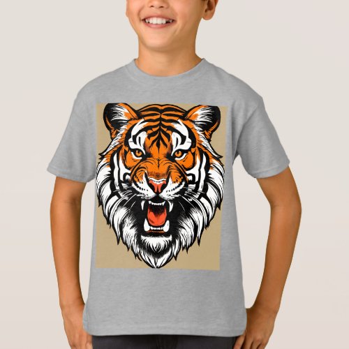 Fierce Roar Bold Tiger Sticker Design T_Shirt