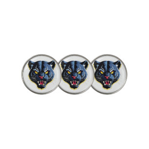 Fierce Roaring Panther Mascot Golf Ball Marker