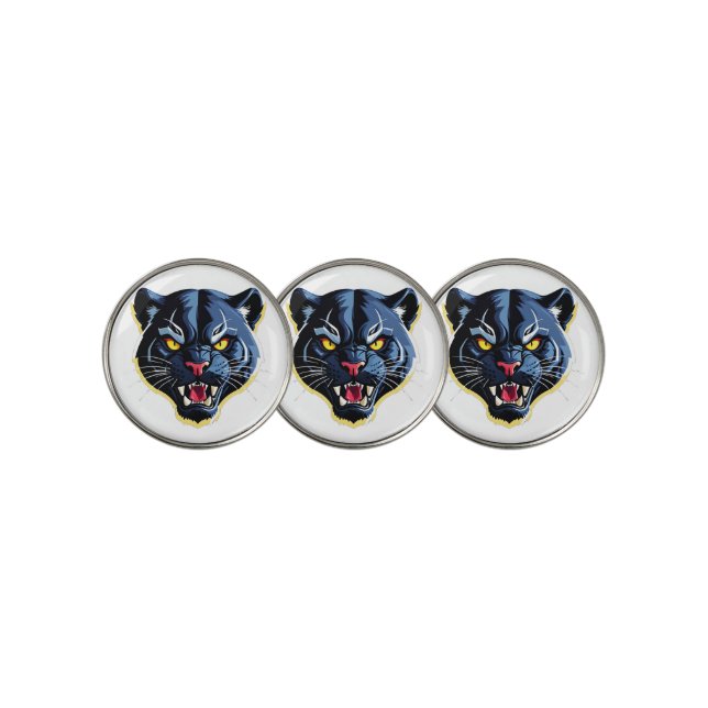 Fierce Roaring Panther Mascot Golf Ball Marker (3 Up)