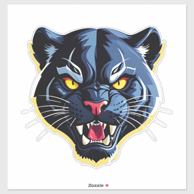 Fierce Roaring Panther Mascot Sticker (Sheet)