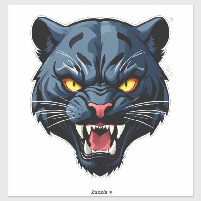 Fierce Roaring Panther Mascot Sticker (Sheet)