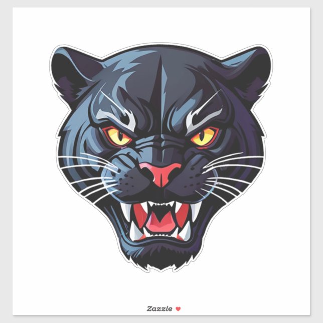 Fierce Roaring Panther Mascot Sticker (Sheet)