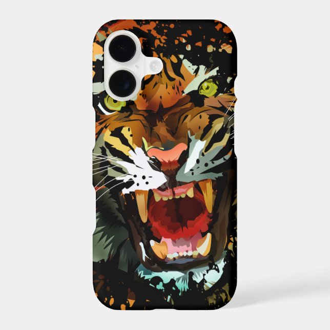 Fierce Roaring Tiger Artwork | Bold Wild Jungle iPhone Case (Back)
