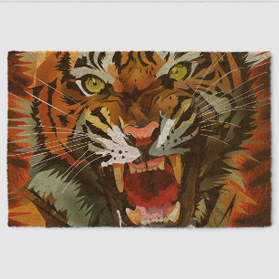 Fierce Roaring Tiger Welcome Mat Bold Wildlife