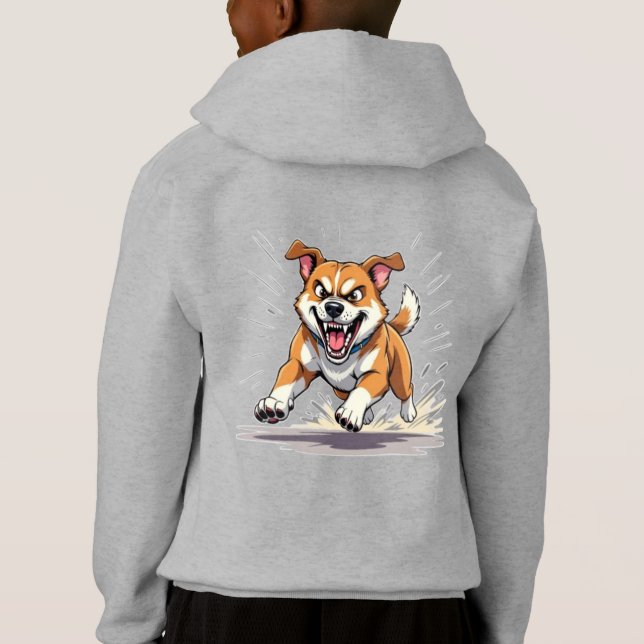 Fierce Running Dog – Power & Motion Illustration Hoodie (Back)