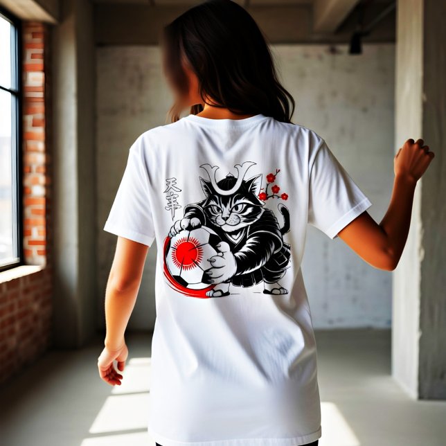 Fierce Samurai Cat Soccer Japanese Warrior Sports Tri-Blend Shirt (Creator Uploaded)