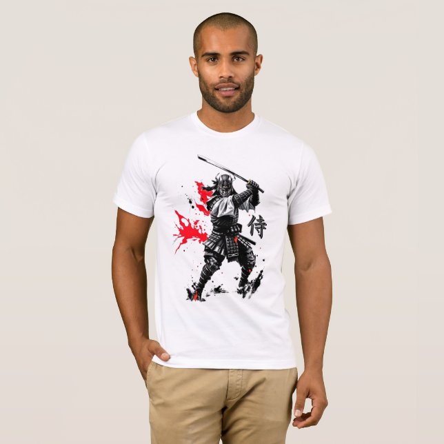 Fierce Samurai Ink Art  T-Shirt (Front Full)