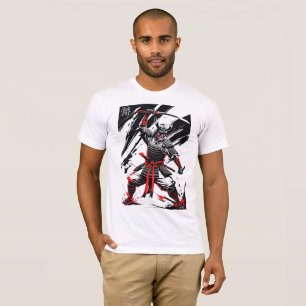 Fierce Samurai Warrior Ink Art T-Shirt