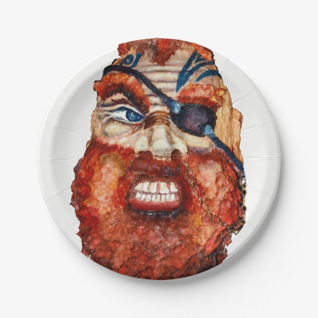 Fierce Scandinavian viking Paper Plates (Front)
