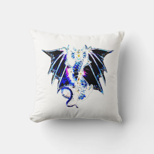 Fierce Sea Beast Dragon Striking Fantasy Ocean Art Throw Pillow