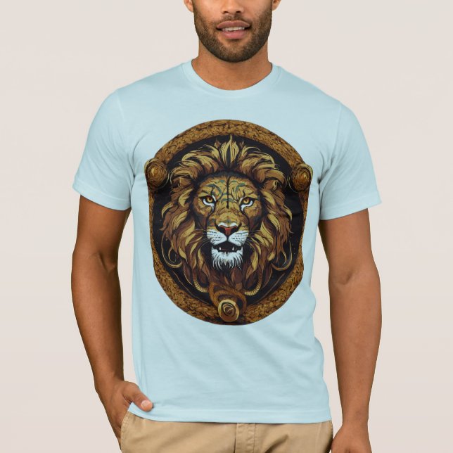 Fierce Serpent King Lion – Stylized Vector T-Shirt (Front)