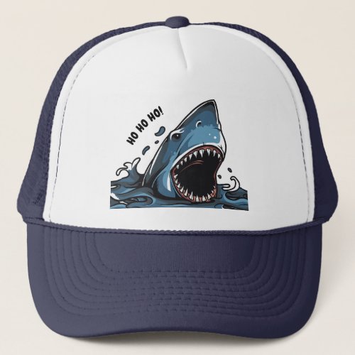 FIERCE SHARK SAYS HO HO HO TRUCKER HAT