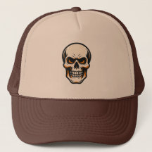 Fierce Skull Trucker Hat Cool Gothic Cap