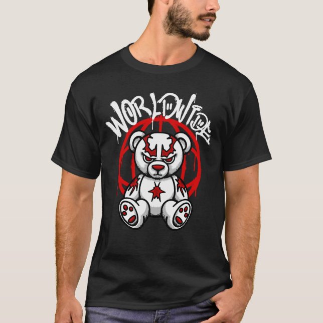 Fierce Teddy Bear streetwear T-Shirt (Front)
