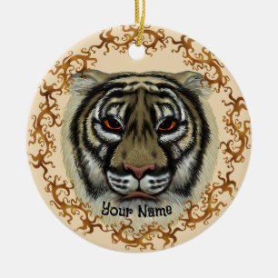 Fierce Tiger Ceramic Ornament