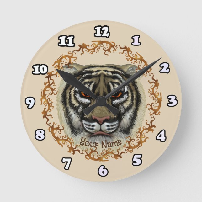 Fierce Tiger   clock (Front)