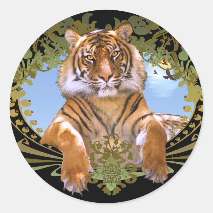 Fierce Tiger Crest Endangered Stickers