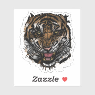 Fierce Tiger Face Graphic Wild Predator Vinyl Art Sticker