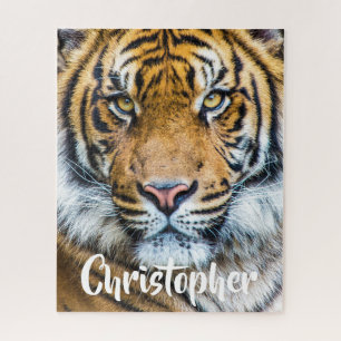 Fierce Tiger Face Personalized Name Jigsaw Puzzle