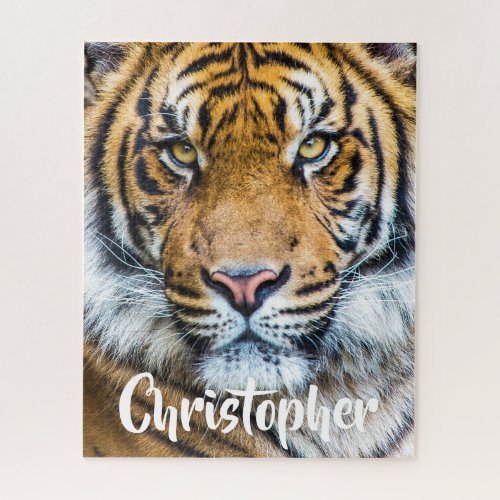 Fierce Tiger Face Personalized Name Jigsaw Puzzle
