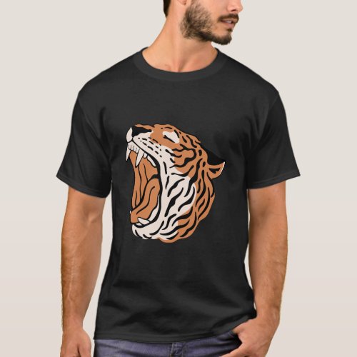 Fierce Tiger Face Striking and Majestic Design T_Shirt