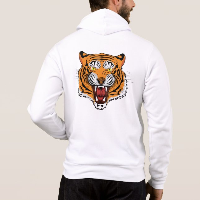 Fierce Tiger Head Illustration-24327 Hoodie (Back)