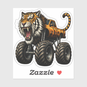 Fierce Tiger Monster Truck Design Sticker