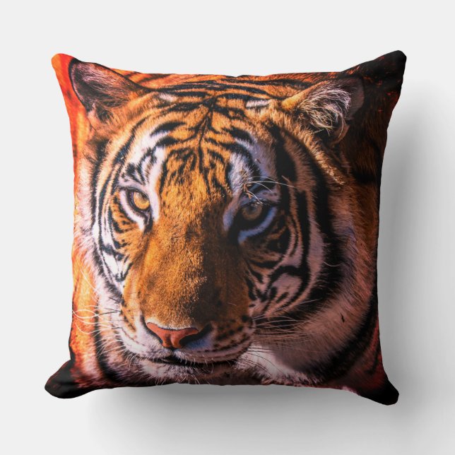 Fierce Tiger Throw Pillow (Front)