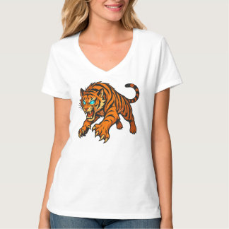 Fierce Tiger With Glowing Eyes Graphic T-Shirt