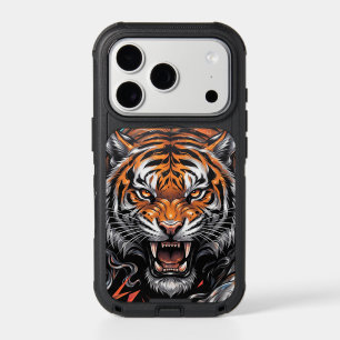Fierce Tiger with Smoke and Lightning Graphic iPhone 17 Pro Case
