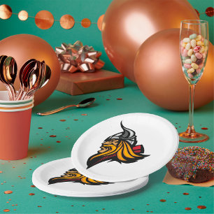 Fierce Viking Warrior Head Norse Helmet and Beard Paper Plates