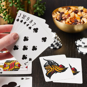 Fierce Viking Warrior Head Norse Helmet and Beard  Poker Cards