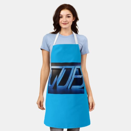 Fierce Visa Logo Art on Black and Blue Background_ Apron