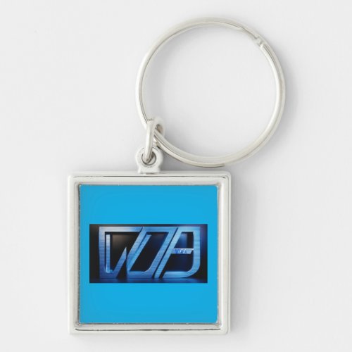 Fierce Visa Logo Art on Black and Blue Background_ Keychain