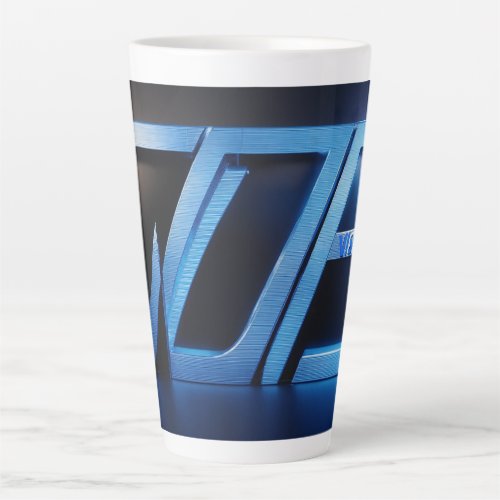 Fierce Visa Logo Art on Black and Blue Background_ Latte Mug