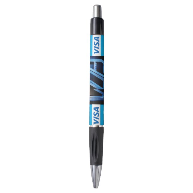 Fierce Visa Logo Art on Black and Blue Background- Pen (Front Vertical)