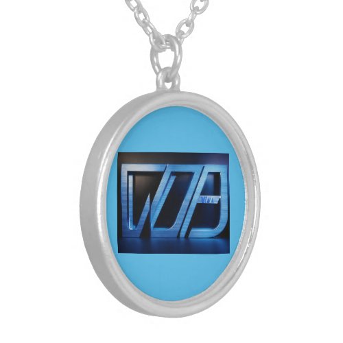  Fierce Visa Logo Art on Black and Blue Background Silver Plated Necklace