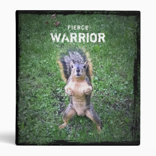 Fierce Warrior Add Your Name Funny Squirrel 3 Ring Binder