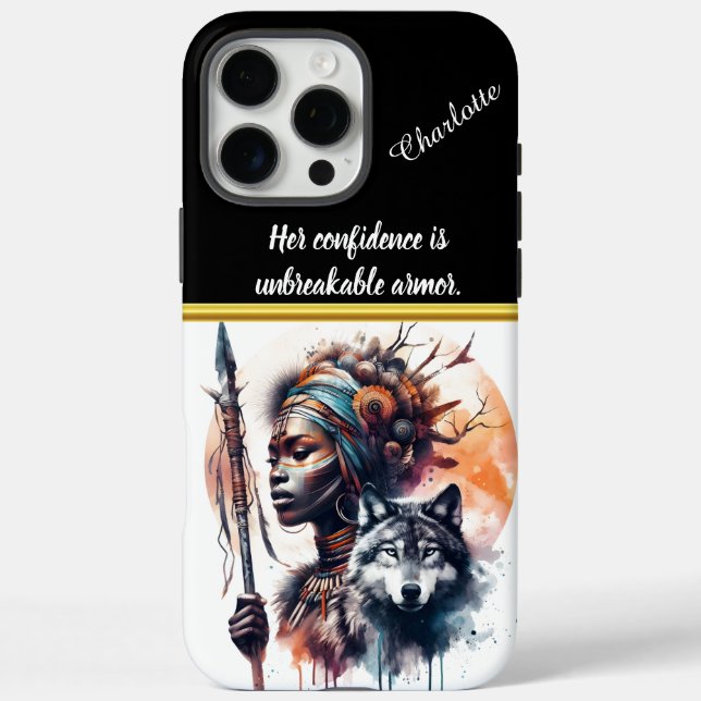 Fierce warrior with wolf art Case-Mate iPhone case (Back)