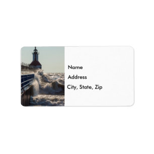 Fierce Waves At St Joseph Address Label